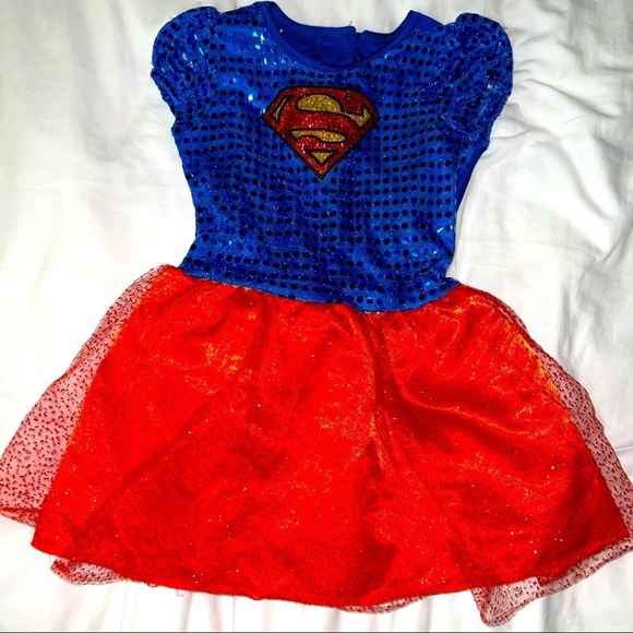 imagine Other - GIRL’S cap sleeved (elasticized), sequined Supergirl costume / dress / tutu